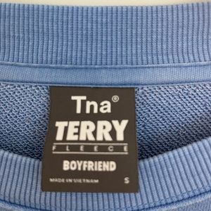 TNA terry fleece boyfriend crew